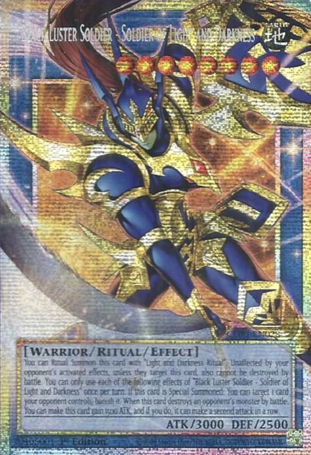 Black Luster Soldier - Soldier of Light and Darkness (Starlight Rare) (Extended Art) - Chaos Origins (CORI)