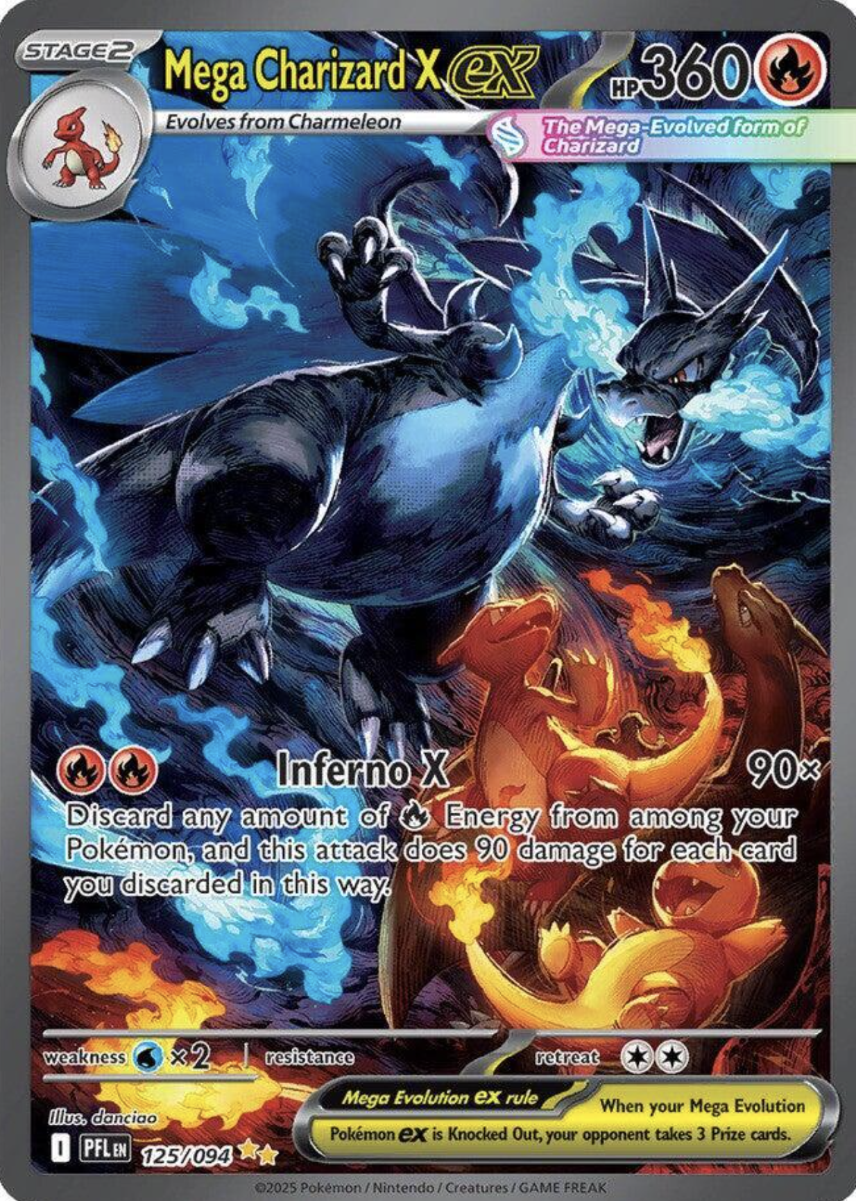 Mega Charizard X ex - 125/094 - ME02: Phantasmal Flames (PFL)